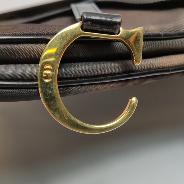 Dior Vintage Double Saddle Printed Nylon Shoulder Bag