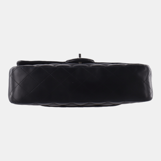 Chanel Timeless Classic Flap Medium Black Lambskin Leather Silver Hardware, 2008-2009