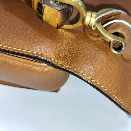 Sold Gucci Bamboo 1947 Top Handle Bag Leather Medium Tan Brown