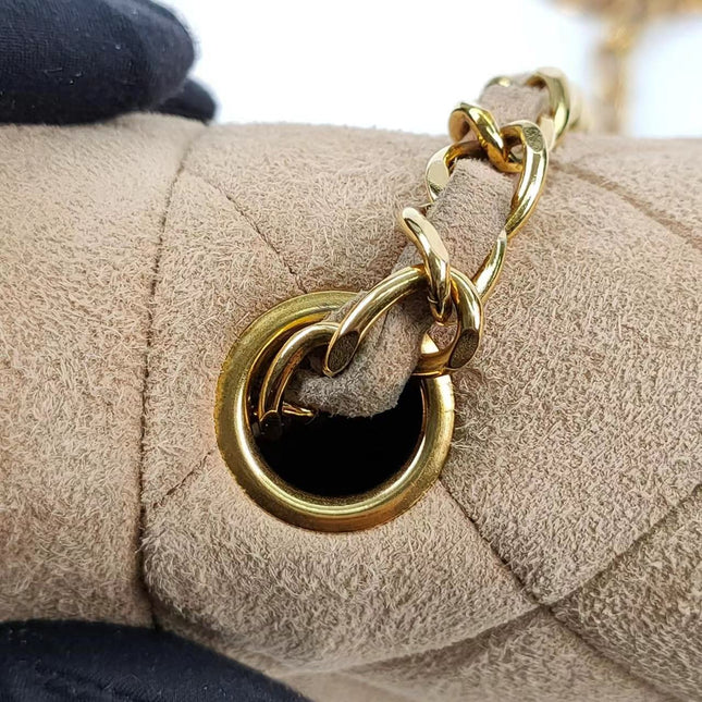 Chanel Diana Bag Medium Suede Beige with 24k Gold Plated Hardware