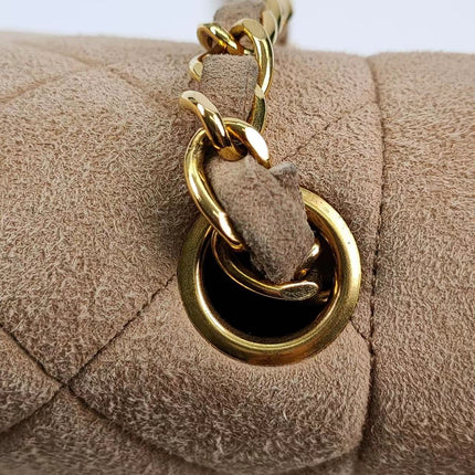 Chanel Diana Bag Medium Suede Beige with 24k Gold Plated Hardware