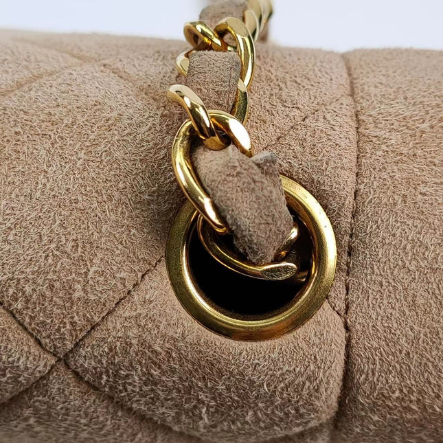 Chanel Diana Bag Medium Suede Beige with 24k Gold Plated Hardware