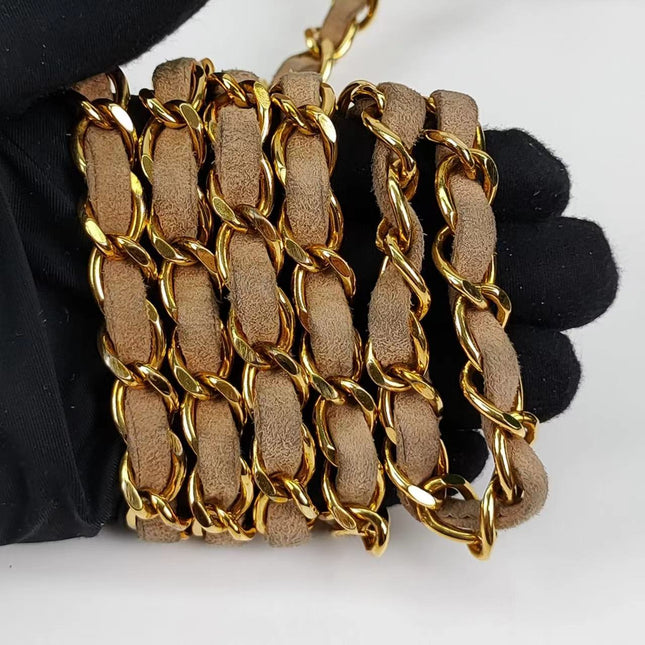 Chanel Diana Bag Medium Suede Beige with 24k Gold Plated Hardware