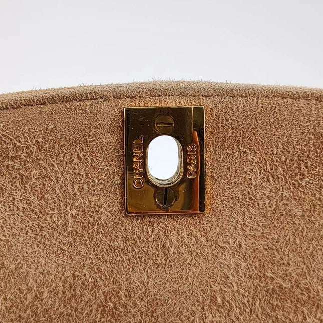 Chanel Diana Bag Medium Suede Beige with 24k Gold Plated Hardware