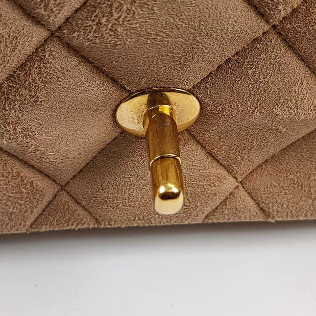 Chanel Diana Bag Medium Suede Beige with 24k Gold Plated Hardware