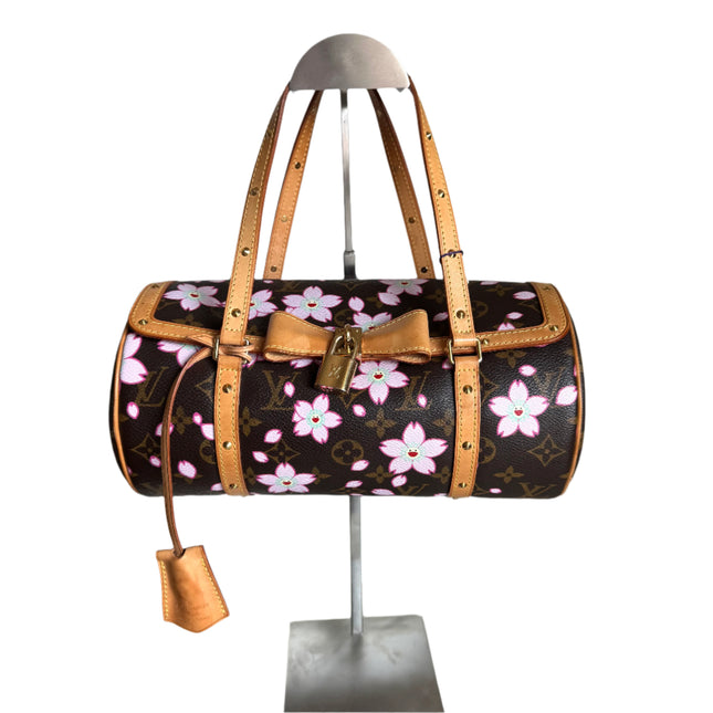 Louis Vuitton x Takashi Murakami Papillon 28 Cherry Blossom Monogram Handbag-Luxbags