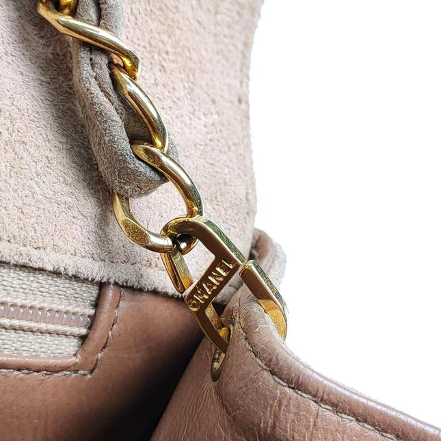 Chanel Diana Bag Medium Suede Beige with 24k Gold Plated Hardware