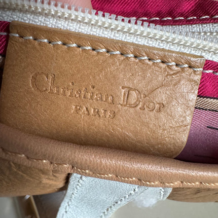 Dior Saddle Vintage Brown Leather and Silk Interior Shoulder Bag