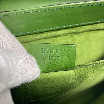Sold Gucci Horsebit 1955 Green Crocodile Skin Shoulder Bag Large