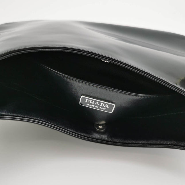 Sold Prada Cleo Black Smooth Leather Shoulder Bag