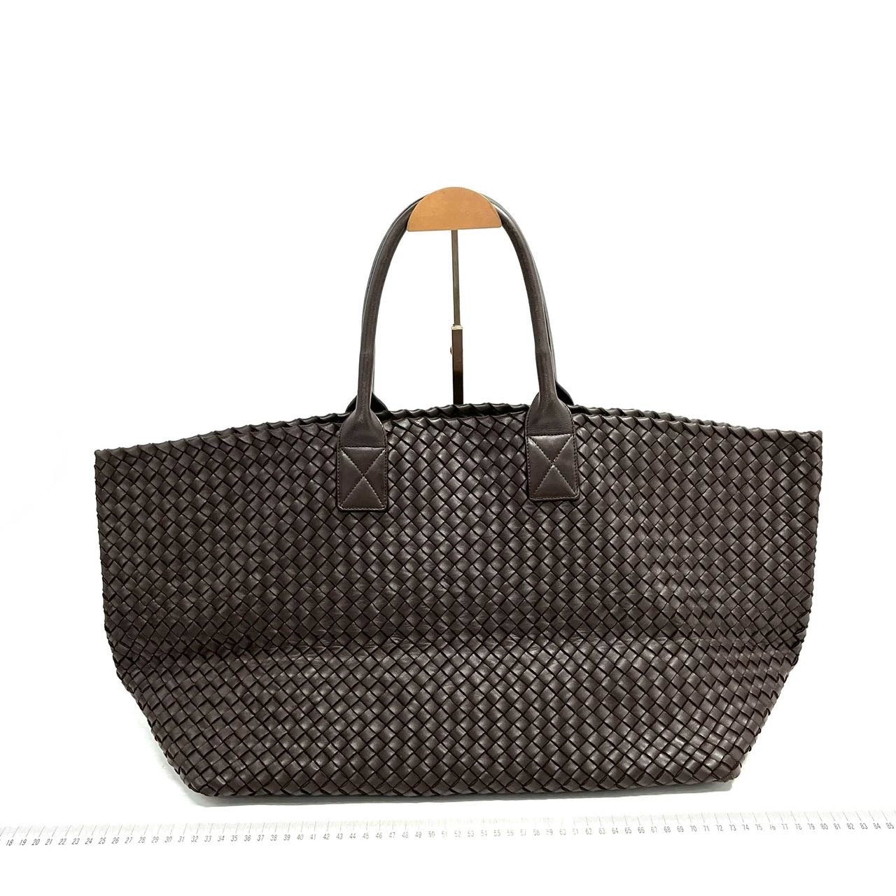 Bottega Veneta Cabat Large Intreccio Leather Tote Bag Dark Chocolate Brown 42cm