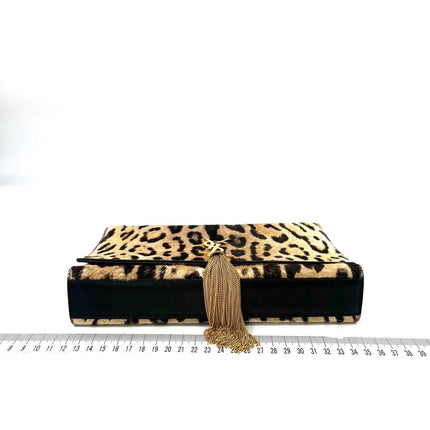 YSL Saint Laurent Kate Small Pony-style Calfskin Leather Leopard Print Tassle Crossbody Bag