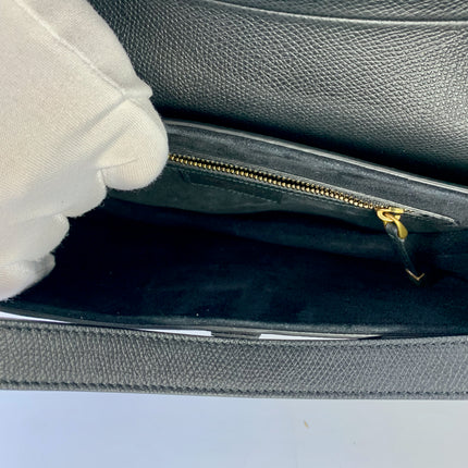 Sold Dior Saddle Black Medium Grained Leather Handbag with Gold Hardware