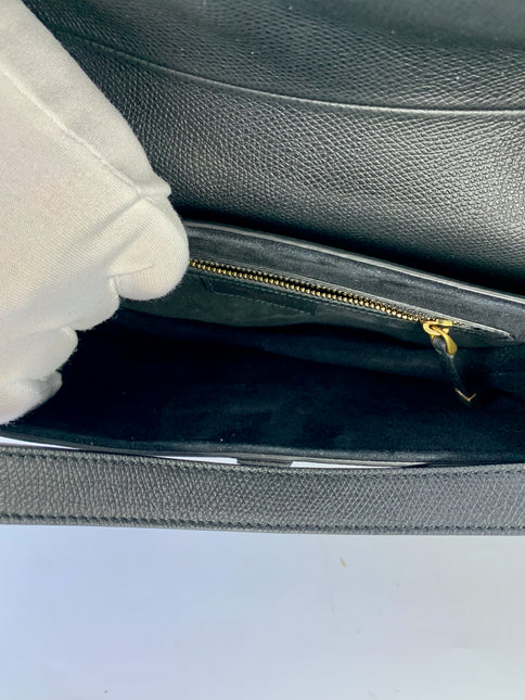 Sold Dior Saddle Black Medium Grained Leather Handbag with Gold Hardware