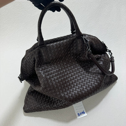 Sold Bottega Veneta Maxi Convertible Tote Bag Dark Chocolate Brown Leather Two-way Carry 50cm