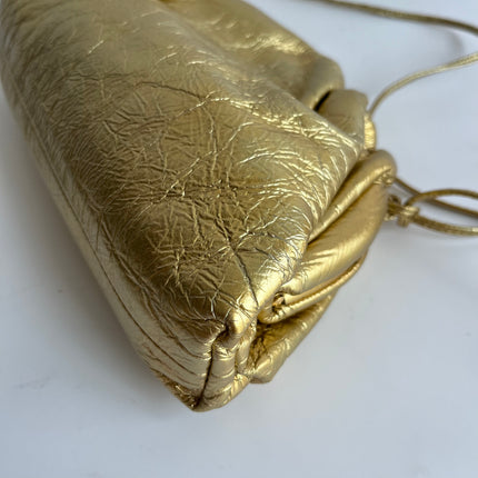 Bottega Veneta Pouch Mini Gold Lambskin Leather Crossbody Bag