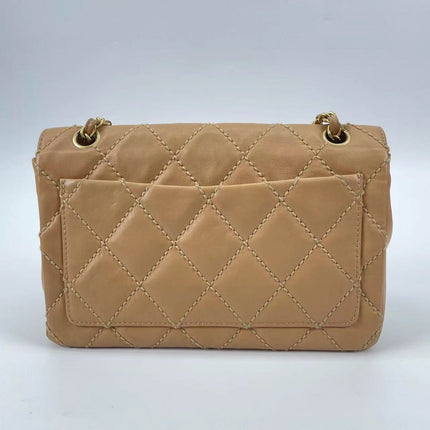 Sold Chanel Wild Stitch Flap Beige Leather with Stitching Detail