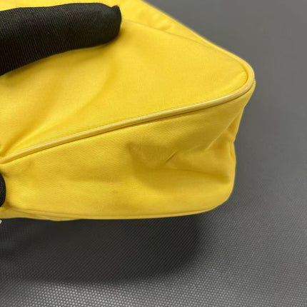 Prada Chain Shoulder Bag Nylon Yellow with Gold-tone Chain