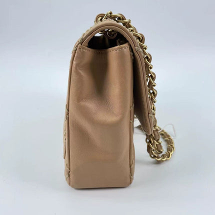 Sold Chanel Wild Stitch Flap Beige Leather with Stitching Detail