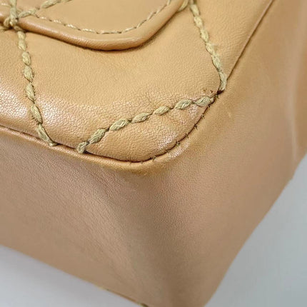 Sold Chanel Wild Stitch Flap Beige Leather with Stitching Detail