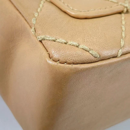 Sold Chanel Wild Stitch Flap Beige Leather with Stitching Detail