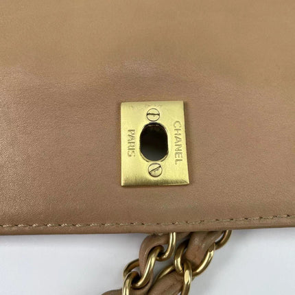 Sold Chanel Wild Stitch Flap Beige Leather with Stitching Detail