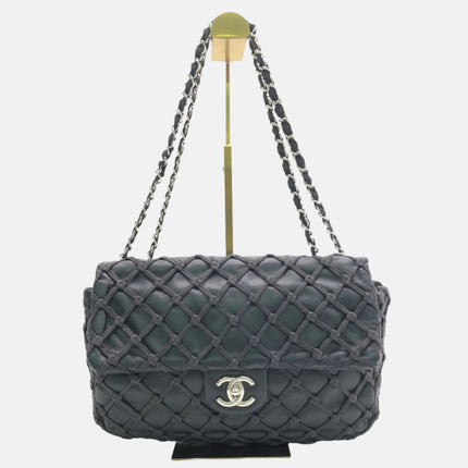 Chanel Lambskin Jumbo Canebiers Net Knots Flap Black, 2011-Luxbags
