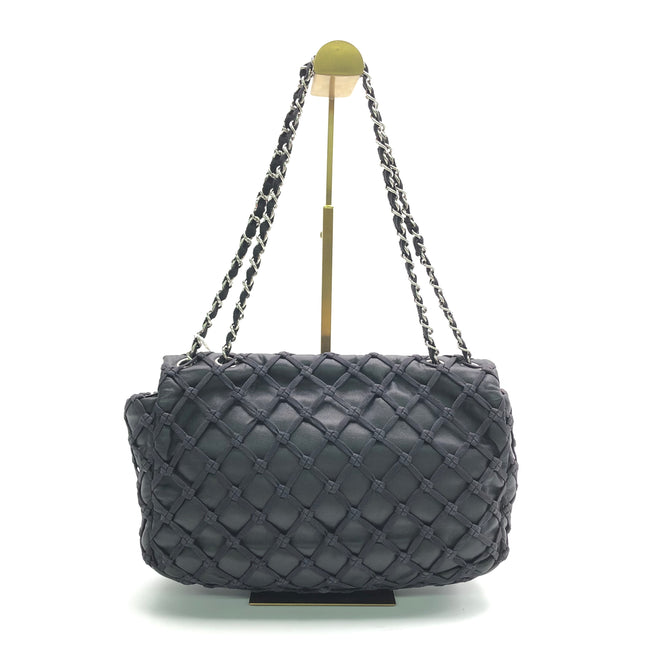 Chanel Lambskin Jumbo Canebiers Net Knots Flap Black, 2011