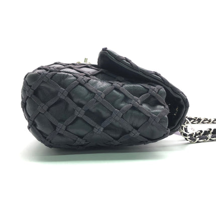 Chanel Lambskin Jumbo Canebiers Net Knots Flap Black, 2011