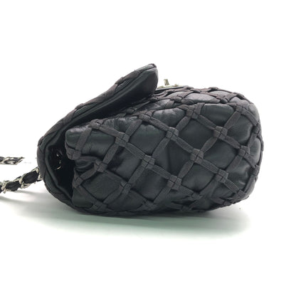 Chanel Lambskin Jumbo Canebiers Net Knots Flap Black, 2011