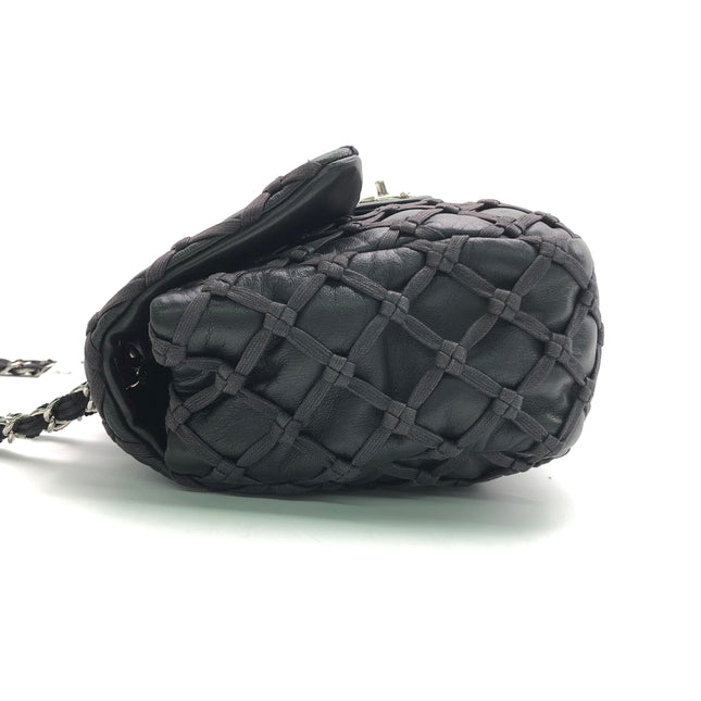 Chanel Lambskin Jumbo Canebiers Net Knots Flap Black, 2011