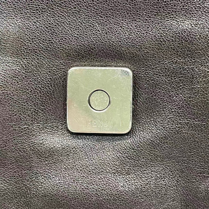 Fendi Mamma Baguette Chocolate Brown Lambskin Leather Silver Hardware