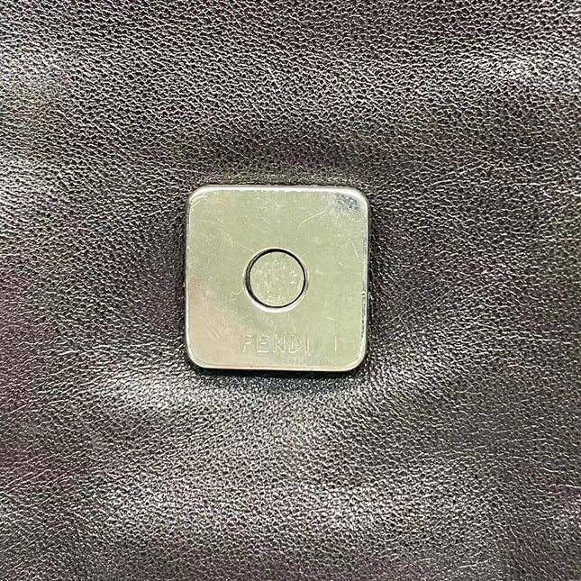 Fendi Mamma Baguette Chocolate Brown Lambskin Leather Silver Hardware