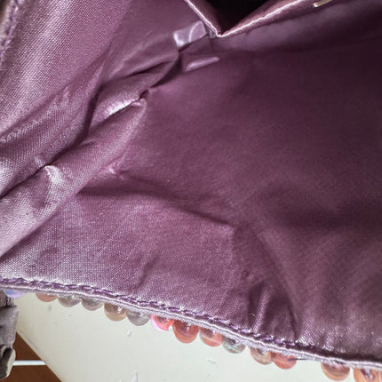 RARE Prada Vintage Cleo Purple Silk and Sequins Evening Handbag