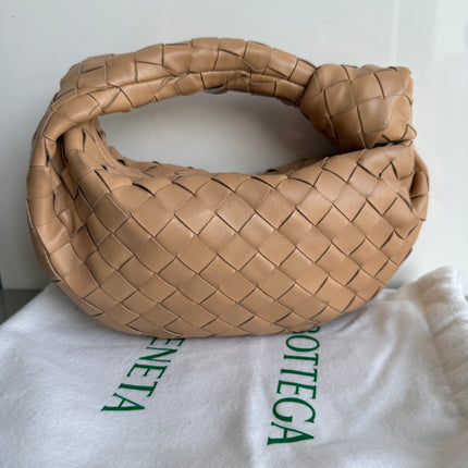 Bottega Veneta Jodie Mini Almond Beige Lambskin Leather Clutch Bag