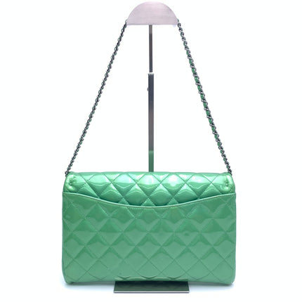 Sold Chanel Envelope Clutch with Chains 2013 Shoulder Bag Apple Green Patent Leather
