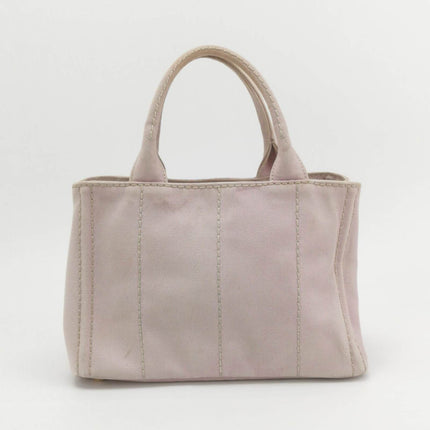 Sold Prada Canape Canvas Tote Small Pink Top Handle Bag with Strap
