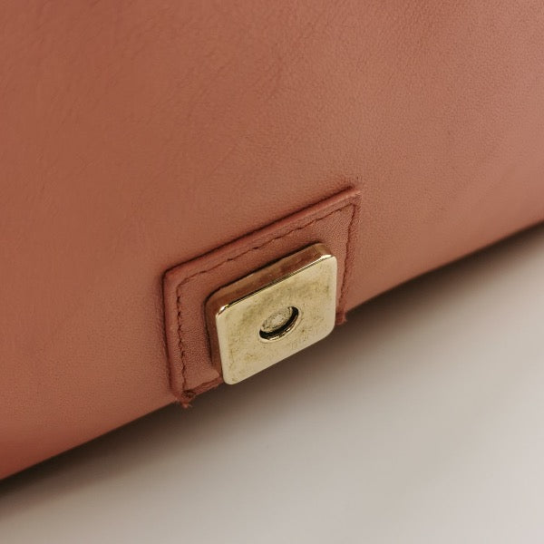 Sold Fendi Baguette Pink Leather with Gold Studded Metal Buckle