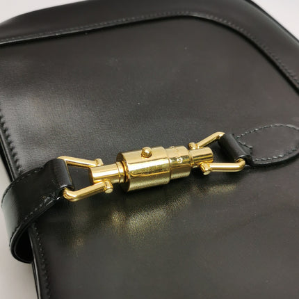 Gucci Jackie 1961 Black Leather Bag Small With Long Strap