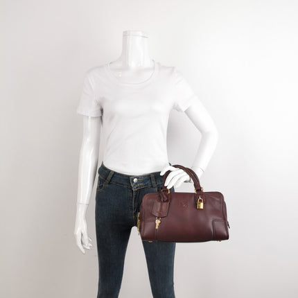Sold Loewe Amazona 29 in Burgundy Calfskin Leather and Gold-tone Hardware