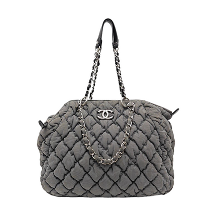 Chanel Bubble Chain Striped Quilted Flap Bag Red Grey Tote-Luxbags