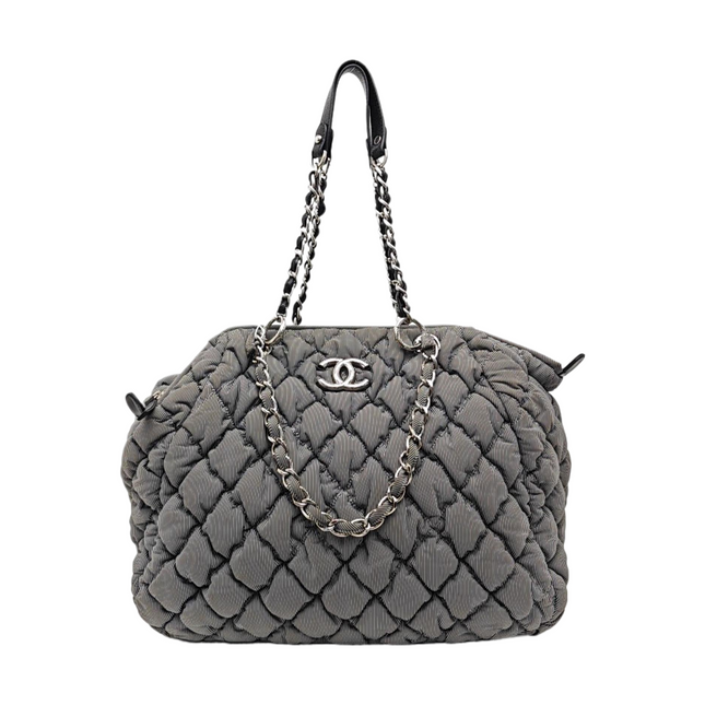 Chanel Bubble Chain Striped Quilted Flap Bag Red Grey Tote-Luxbags