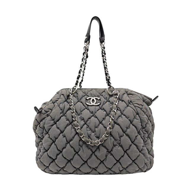 Chanel Bubble Chain Striped Quilted Flap Bag Red Grey Tote-Luxbags
