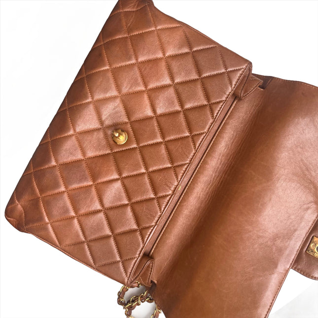 Sold Chanel Double Sided Classic Flap Caramel Leather Handbag