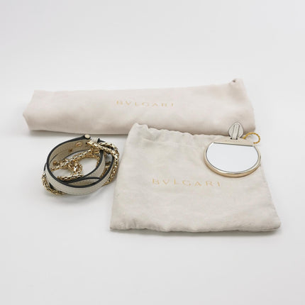 Bvlgari Serpenti Forever Small Leather Top Handle Crossbody Bag White