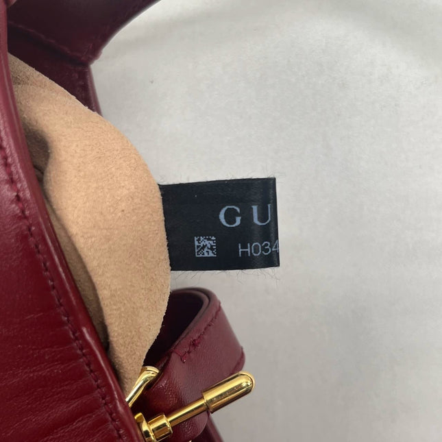 Gucci Jackie 1961 Mini Red Burgundy Leather Bag
