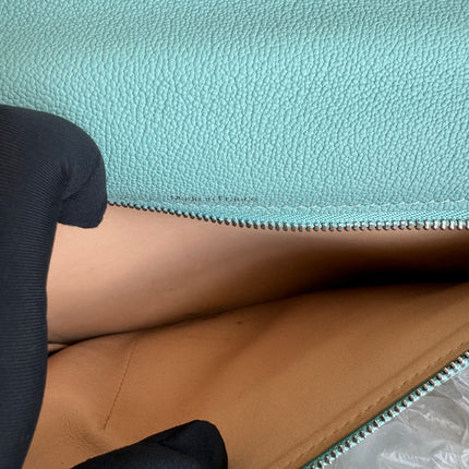 Delvaux Brilliant MM Medium Bright Tiffany Blue Calfskin Leather Crossbody Bag