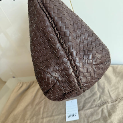 Bottega Veneta Belly Hobo Intreccio Leather Dark Chocolate Brown Large 50cm