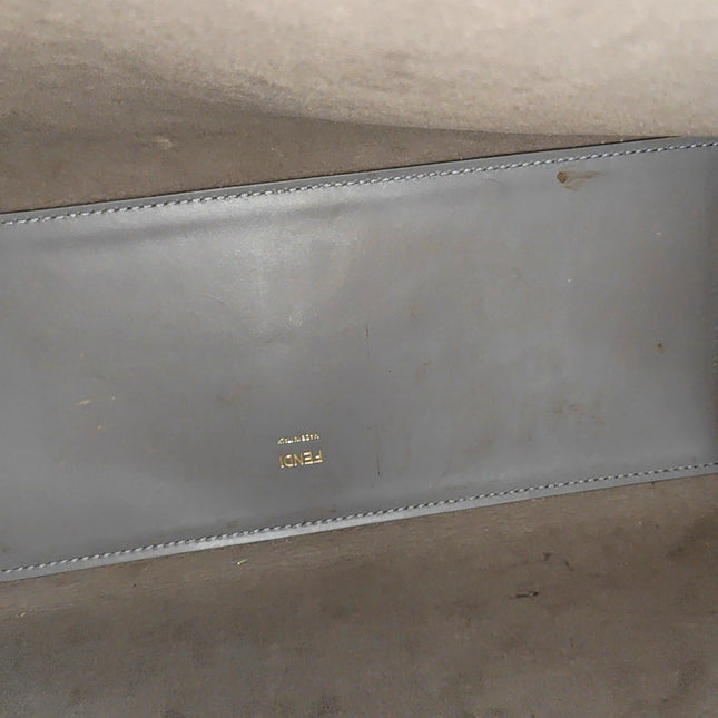 Fendi Sunshine Tote Medium Greyish Blue Top Handle Bag with Strap