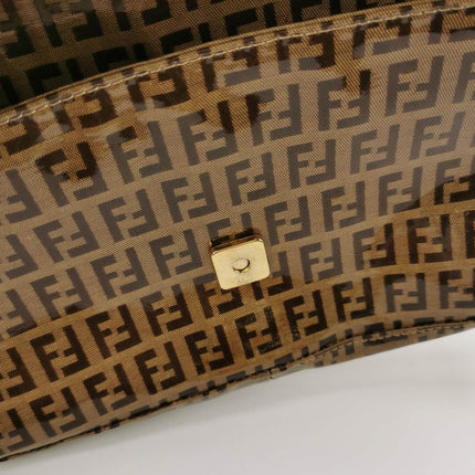 Sold Fendi Baguette Zucchino Monogram Brown Patent Leather